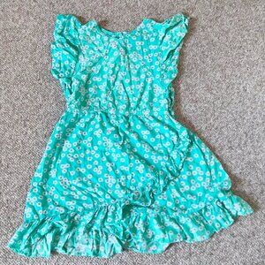 Carter's Kid Girls Green white Daisy Floral Flared Summer Dress Girls 12